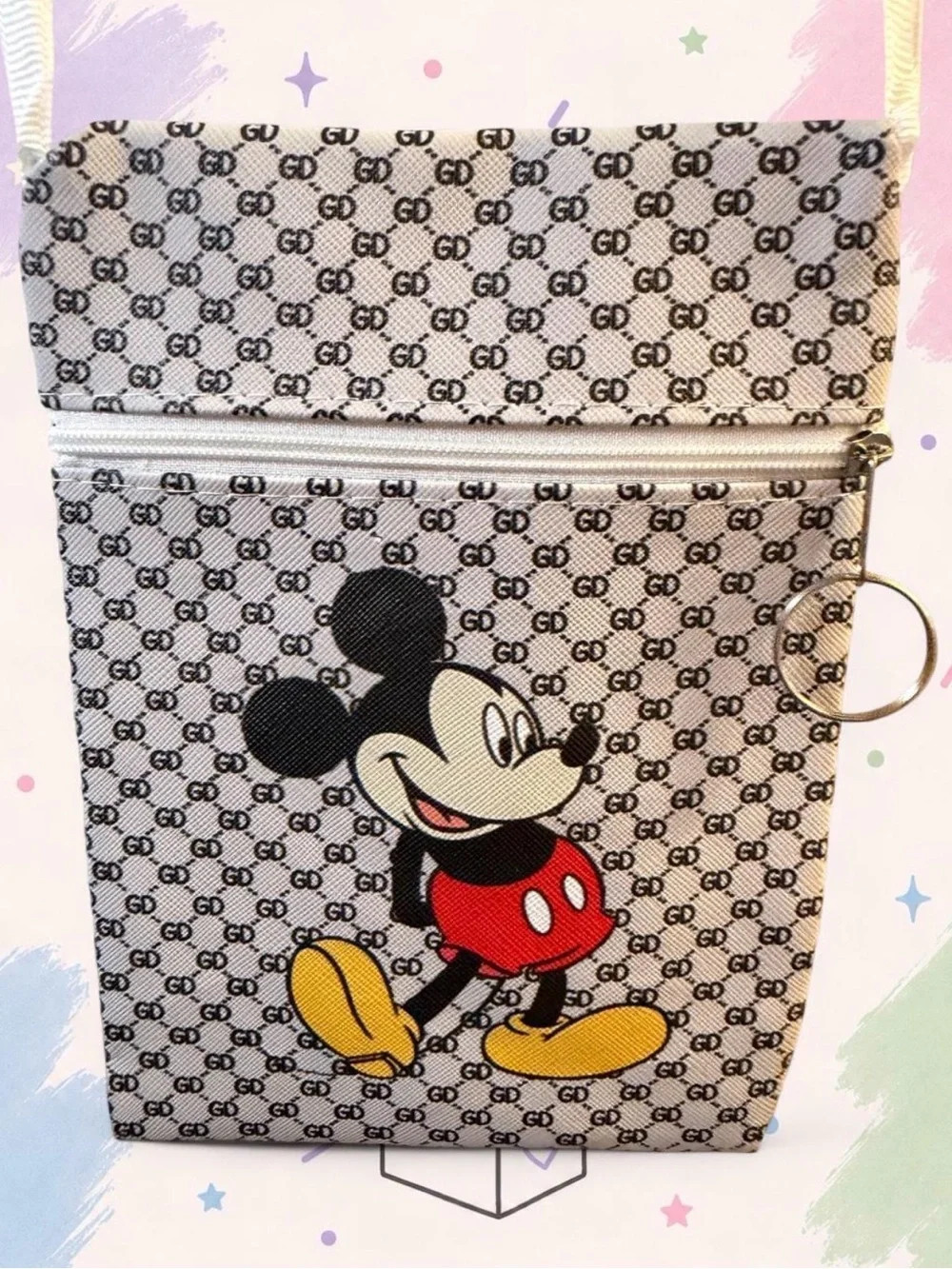 Mickey-Inspired Crossbody Bag | Grey | Gray